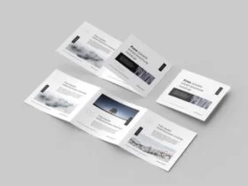 Free Square Trifold Flyer Mockup