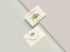 Free Envelope With Invitation Card Mockup