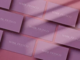 Grid Business Cards Free Mockup
