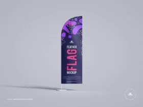 Free Advertising Feather Flag Mockup