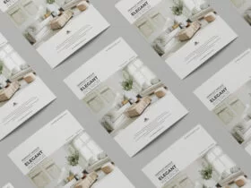 Free Premium A4 Pamphlet Mockup