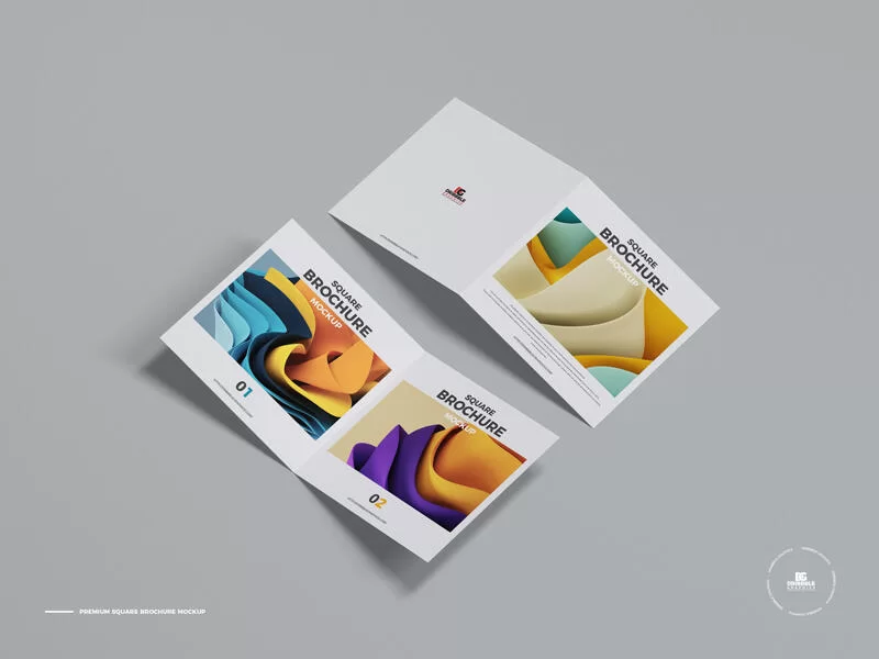 Free Premium Square Brochure Mockup