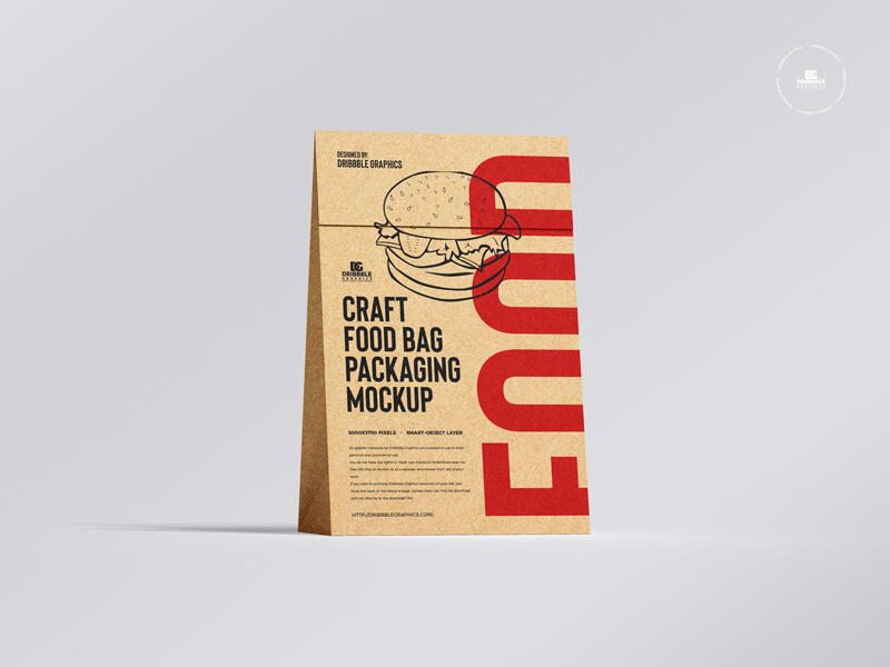 Free Stand Up Craft Food Bag Packaging Mockup – FreeMockup.net